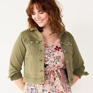 Women's Sonoma Goods For Life® Crop Jean Jacket - Lennon Green